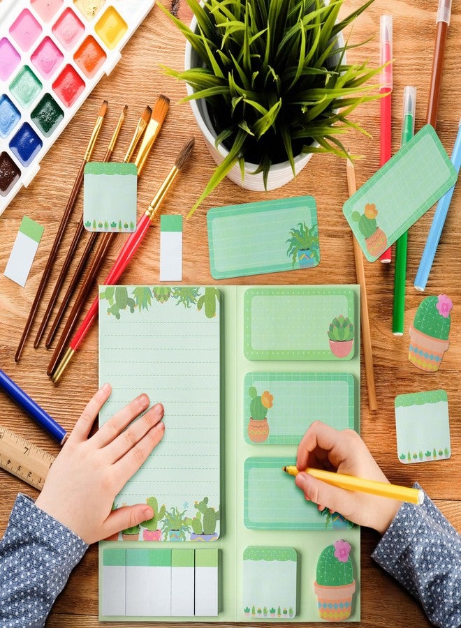Xqumoi We Grow When Things are Hard Sticky Notes Set, 550 Sheets, Cute Cactus Shaped Self-Stick Notes Pads Plant Divider Tabs Bundle Writing Memo Pads Back to School Office Supplies Small Gift - Image 3